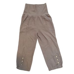 Soft Surroundings Comfy Brown Cotton Pants Women's size Petite XS Casual Capri